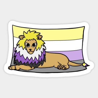 Nonbinary Pride Lion Sticker